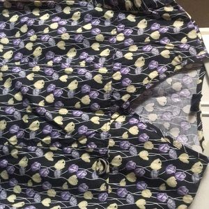 medgear purple and yellow tulip scrub top